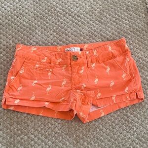 SO Orange Flamingo Print Shorts